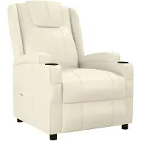 vidaXL Fauteuil relax blanc crème similicuir