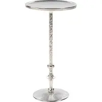 Beliani Table d'appoint ronde en métal argenté, forme géométrique, table d'appoint moderne