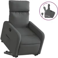 vidaXL Fauteuil relax releveur gris foncé Tissu