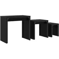 vidaXL Table basse 3 pcs Noir imitation chêne Bois composite