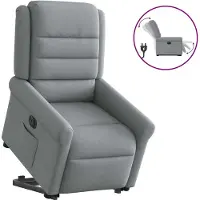 vidaXL Fauteuil relax avec releveur électrique Gris clair Tissu