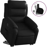 vidaXL Fauteuil relax avec releveur Noir Similicuir