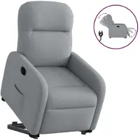 vidaXL Fauteuil relax releveur électrique Gris clair Tissu