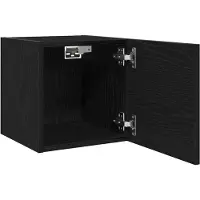 vidaXL Étagère murale pour téléviseur, lot de 2, chêne noir, 30,5 x 30 x 30 cm