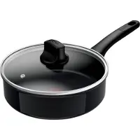 Tefal Revive Black Hapjespan - Ø24 CM - PFAS-vrij - Met deksel - Keramisch - Inductie (C44332), Poêle + casserole, Noir