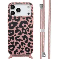 IMoshion Coque design en silicone avec cordon pour Apple iPhone 17 Pro Max - Animal Pink