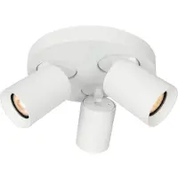 Artdelight Plafonnier rond Megano 3 lumières blanc