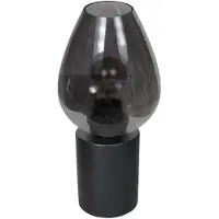 Mexlite Lampe de table - noir - Bloeba - verre métal - Ø 15cm - E27 - 4378ZW -