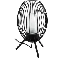 Eglo 900123 FUSIGNANO E27 Lampe de table d'extérieur Ø265mm Noir Blanc IP44