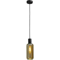 Masterlight Lampe suspendue noire Bounty avec verre cylindrique