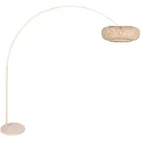 Steinhauer Lampe à arc Sparkled Light crème avec abat-jour en bambou Ø 60cm