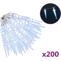 vidaXL Guirlande lumineuse de Noël 200 LED blanc froid 20 m acrylique PVC