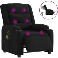 vidaXL Fauteuil de massage électrique noir tissu