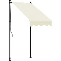 vidaXL Marquise rétractable Crème 100x150 cm Tissu et acier