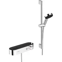 Hansgrohe Pulsify Select S barre de douche avec douchette 10,5cm 3 fonctions de jet chrome brillant