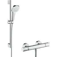 Hansgrohe Croma Select E barre de douche avec douchette 11cm 3 fonctions de jet chrome brillant