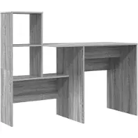 vidaXL Bureau , panneau de particules imitation bois Sonoma gris, 131,5 x 50 x 106,5 cm