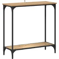 vidaXL Table console avec étagère chêne artisanal 75 x 30.5 x 75 cm
