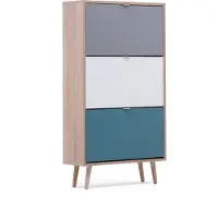 Finori Armoire à chaussures C-uba 42 Chêne Sonoma et tricolore