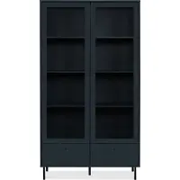 Finori Vitrine 2 Portes Vitrées et 2 Tiroirs Bleu Marine H183 cm - BOGOTA