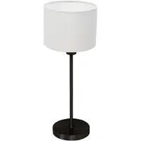 Mexlite Lampe de table noire Noor avec capuchon blanc