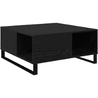 vidaXL Table basse noire imitation chêne 80 x 80 x 36,5 cm Bois composite