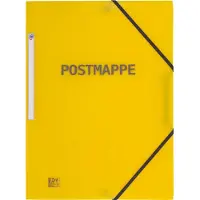 Pierre by Elba Chemise postale, DIN A4, PP, jaune transparent Chemise à coins avec étiquette de dos collée (A4, 1x)