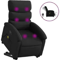 vidaXL Fauteuil de massage avec releveur électrique noir similicuir
