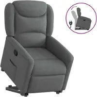 vidaXL Fauteuil relax releveur gris foncé Tissu
