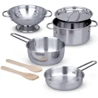 Melissa & Doug Pots & Pans Play Set Argenté Enfants