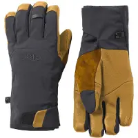 Rab - Gants en GORE-TEX et en Primaloft - Guide GTX Gloves Black Tan en Cuir - Taille S - Noir