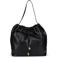 HUGO pour femme. 50552198 Sac à bandoulière avec cordon de serrage et accessoires dorés noir (OSFA), Casuel, Polyuréthane