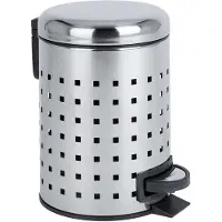 Wenko Seau à pédale Déchets 3L Corbeille à papier Cosmétique LEMAN Design à trous en inox