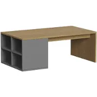 Vicco Table basse Kivo Anthracite 90x50cm avec 4 compartiments ouverts, Model 56375