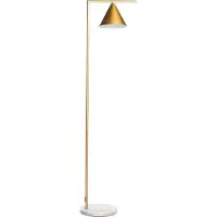 Beliani Lampe à poser métal doré base marbre moderne pour salon bureau