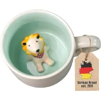 Intirilife Tasse À Café, Tasse À Thé 3d Avec Lion - 300 Ml De Capacité - Tasse En Céramique, Dessin Animé, Cadeau Mignon, Mug Avec Anse