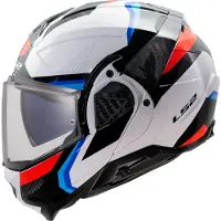 LS2 Helmets LS2 FF910 Advant II Triple casque pliable, blanc/bleu/rouge, 2XL (63/64)