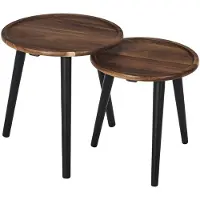 Home Deco Factory Table Gigogne Rond Acacia X2 M1 - Cmp Consortium Menager Parisien Ld