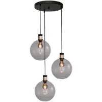 Masterlight Lampe suspendue Vide Lazise 2 3x Ø 25cm doré avec noir