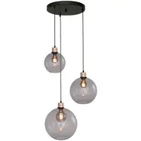 Masterlight Lampe suspendue Vide Lazise Or 3 lumières avec noir