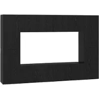 vidaXL Ensemble de meubles TV 8 pcs Noir imitation chêne Matériau dérivé du bois