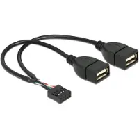 DeLOCK cable usb2.0 typ-a 2 xbuchse á pin header - 83292