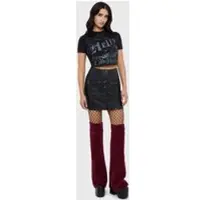 Killstar Jupe courte Gothic de - Velvet Frame Skirt - M - XXL - pour Femme - noir - Taille XXL