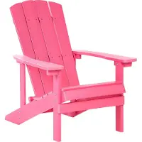 Beliani Chaise de jardin rose en plastique imitation bois résistant aux intempéries pour l'extérieur Modern Style