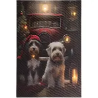 Lumineo : Décoration murale LED pour chien, toile de Noël, 38x58 cm, éclairage d'ambiance