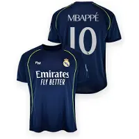 Real Madrid Maillot Extérieur 25/26 Mbappé pour enfants - Taille 140 / 10 ans - Saison 2025/2026 - Maillot Mbappé - Maillot officiel de supporter