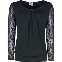 Forplay T-shirt manches longues de - Debby - S - L - pour Femme - noir - Taille L