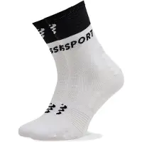 Compressport - Chaussettes de running compressives - Mid Compression Socks V2.0 White/Black - Taille 39-41 - Blanc