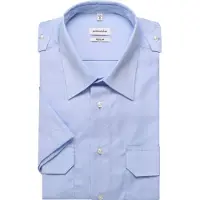 Seidensticker Regular Fit Chemise de pilote manches courtes bleu clair