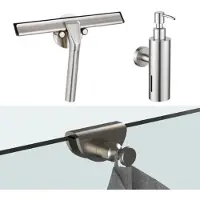 FortiFura kit d'accessoires - raclette à vitres - distributeur de savon - crochet pour serviette - acier inoxydable brossé SW1211582/SW1111568/SW1152336
